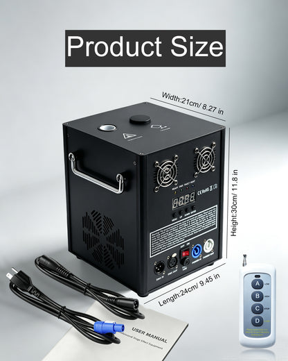 750W Professional Cold Spark Machine – Dual-Motor, DMX512 & Remote Control, Adjustable Height (8.2–16ft), Quiet & Safe for Weddings, Parties, Concerts, Indoor/Outdoor Events(Sparkle Material Not Included)